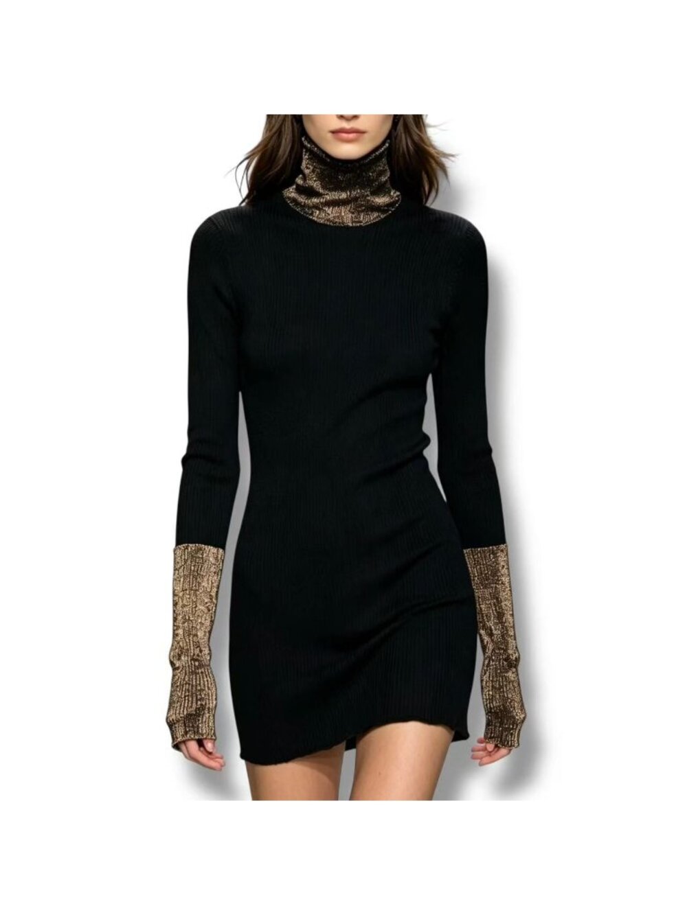 Dior Top Long Sleeve Knit Top Silk Cashmere Black Blanc Sweater